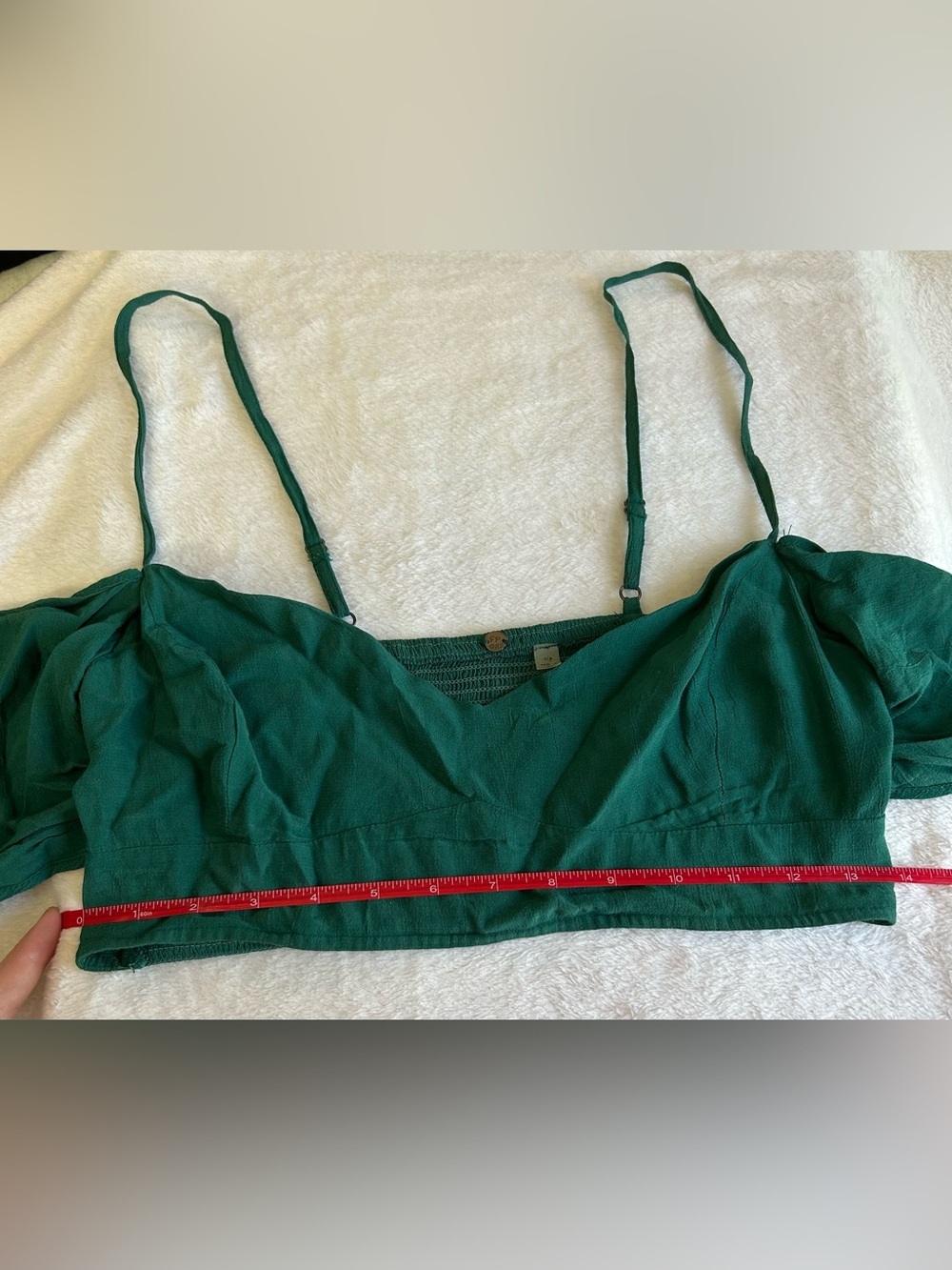Free People FP One Palermo Green Bow Front Crop Top Small - Picture 7 of 7